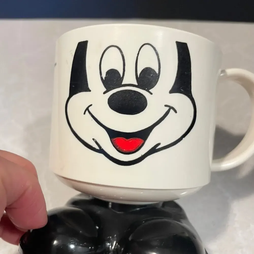 Vintage Mickey Mouse mug with feet Disney character kids cup mickey printed